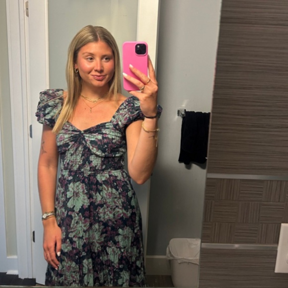 Free People Sundrenched Dress in Emerald Combo - Picture 5 of 13